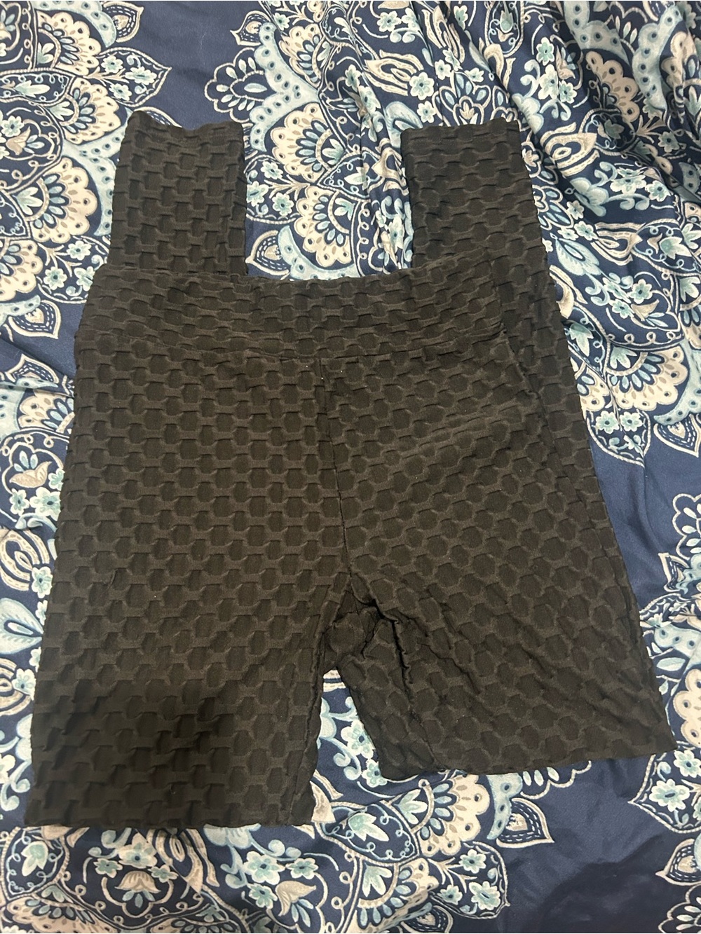 Fashion Nova Black honeycomb High-Waist leggings
